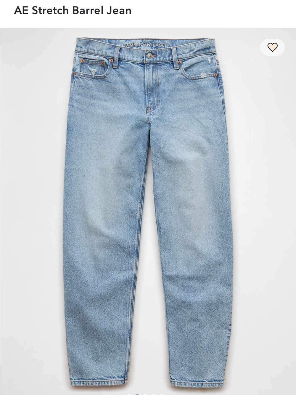 American Eagle Outfitters Light Wash Relaxed Barrel Jeans